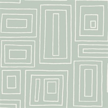 Rectangle Geo Geometric Aloe Green Peel and Stick Wallpaper
