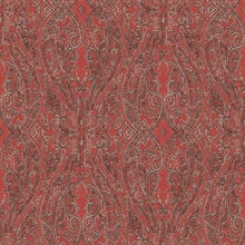 Red Ascot Classic Damask &amp; Paisley Wallpaper