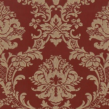 Dark Red Ornate Classic Damask Wallpaper