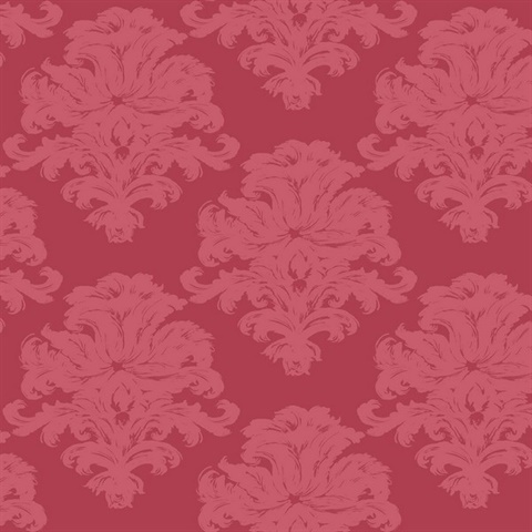 Red Commercial Damask Wallpaper