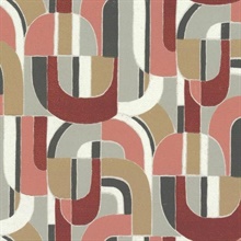 HC7596 Wallpaper | Neutral Abstract Shaped Sculpture Garden