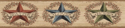 Red Faith Barn Star Red Border