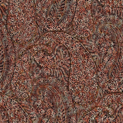 Red Kashmir Dreams Indian Paisley Wallpaper