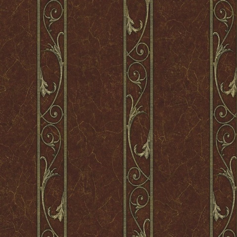 Red Kylan Stripe Wallpaper