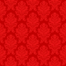 Red Large Scale Classic Damask Commercial Wallpaper