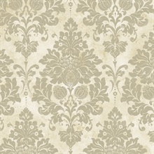 Red Large Weathered Damask Wallpaper