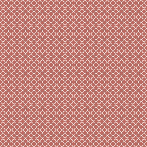 Red Medallion Quatrefoil Clover Wallpaper