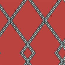 Red Ribbon Stripe Trellis