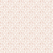 Red Subtle Ogee Floral & Leaf Wallpaper