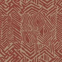 Red & Tan Tribal African Print Wallpaper