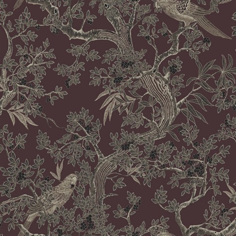 Regal Ridge Dark Purple Trailing Tree Wallpaper
