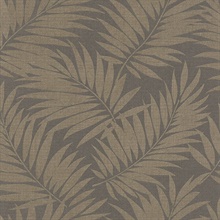 Regan Dark Brown Palm Fronds Wallpaper