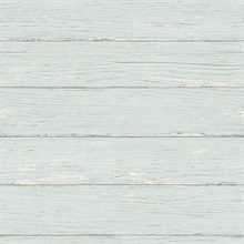 Rehoboth Aqua Distressed Wood Wallpaper