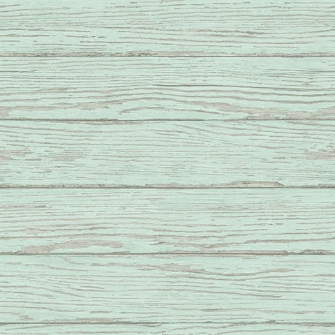 Rehoboth Mint Distressed Wood Wallpaper