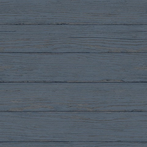 Rehoboth Navy Distressed Wood Wallpaper