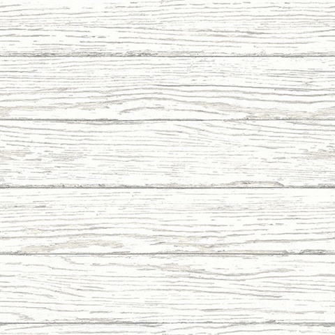 Rehoboth White Distressed Wood Wallpaper