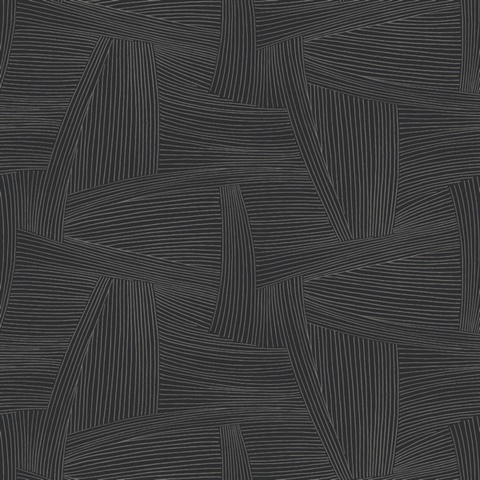Reid Black Woven Geometric Wallpaper
