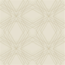 Relativity Beige &amp; Gold Geometric Wallpaper