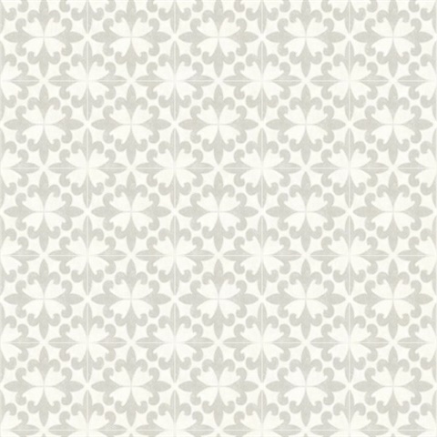 Remy Black Fleur de Lis Tile Wallpaper