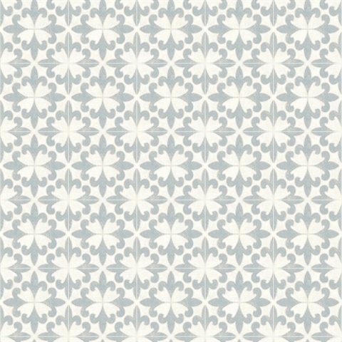Remy Black Fleur de Lis Tile Wallpaper