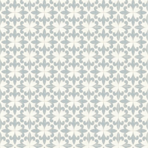 Remy Black Fleur de Lis Tile Wallpaper