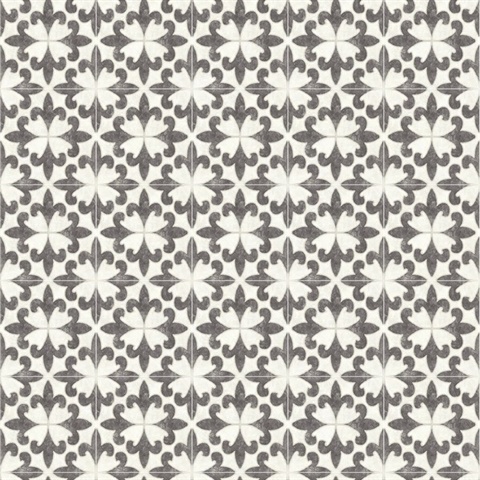 Remy Black Fleur de Lis Tile Wallpaper