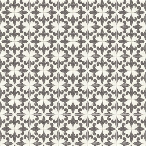 Remy Black Fleur de Lis Tile Wallpaper