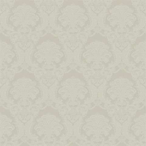 Renatta Cream Satin Damask Wallpaper