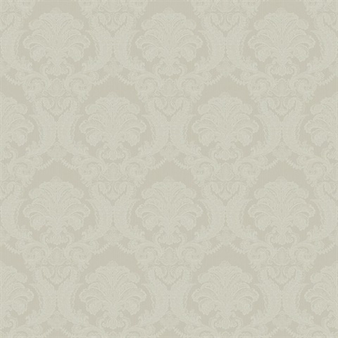 Renatta Cream Satin Damask Wallpaper