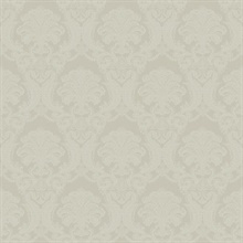 Renatta Cream Satin Damask Wallpaper