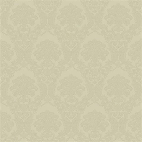 Renatta Gold Satin Damask Wallpaper