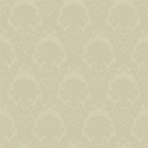 Renatta Gold Satin Damask Wallpaper