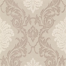 Rennie Beige Damask Wallpaper