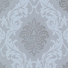 Rennie Grey Damask Wallpaper