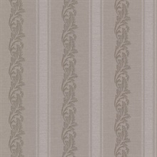 Rennie Stripe Brass Scrolling Stripe Wallpaper