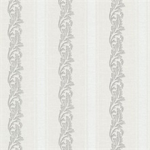 Rennie Stripe Light Grey Scrolling Stripe Wallpaper