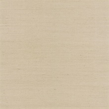 Rhona Beige Solid Grasscloth Wallpaper