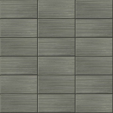 Rib Tile Tile Charcoal Peel and Stick Wallpaper
