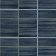 Rib Tile Tile Denim Blue Peel and Stick Wallpaper