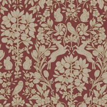 Richmond Maroon Forest Floral Wallpaper