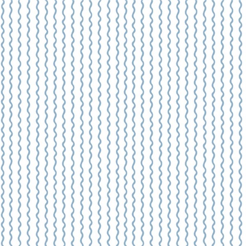 Rickrack Blue Wavy Vertical Stripe Wallpaper
