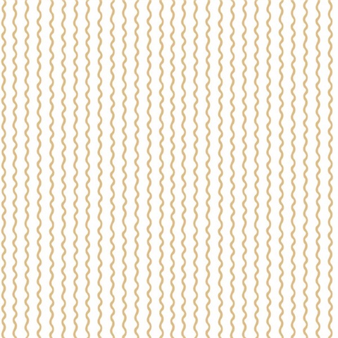 Rickrack Gold Wavy Vertical Stripe Wallpaper