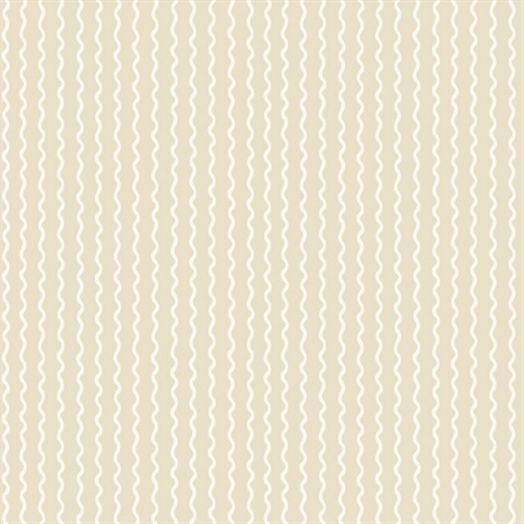 Rickrack Light Taupe Wavy Vertical Stripe Wallpaper