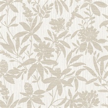 Riemann Beige Floral Leaf Textured Wallpaper