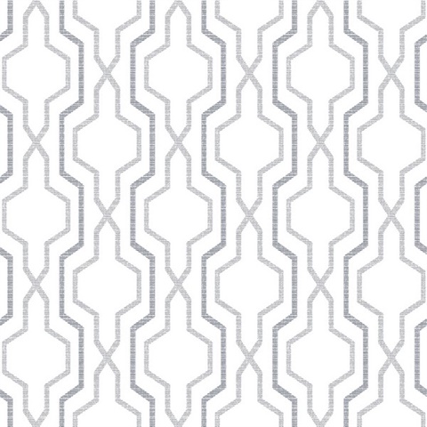 Rion Grey Vertical Geometric Trellis Wallpaper