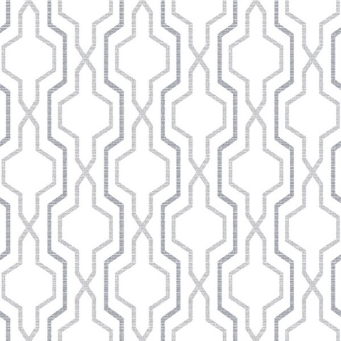 Rion Grey Vertical Geometric Trellis Wallpaper