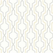 Rion Yellow Vertical Geometric Trellis Wallpaper