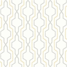 Rion Yellow Vertical Geometric Trellis Wallpaper