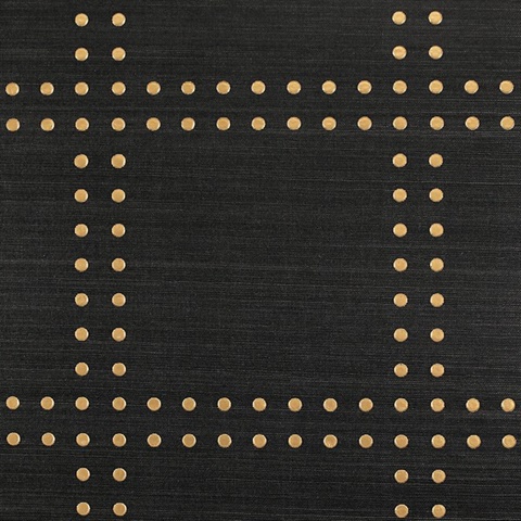 Rivets Gold on Ebony Glazed Abaca