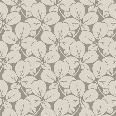 Robert Grey Clover Leaf Wallpaper